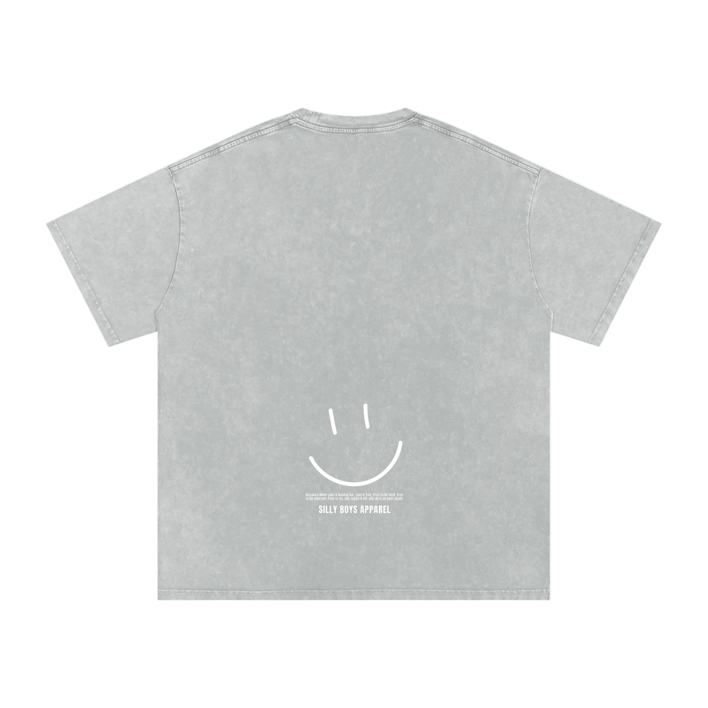 'ALL SMILES' ACID WASH SHIRT