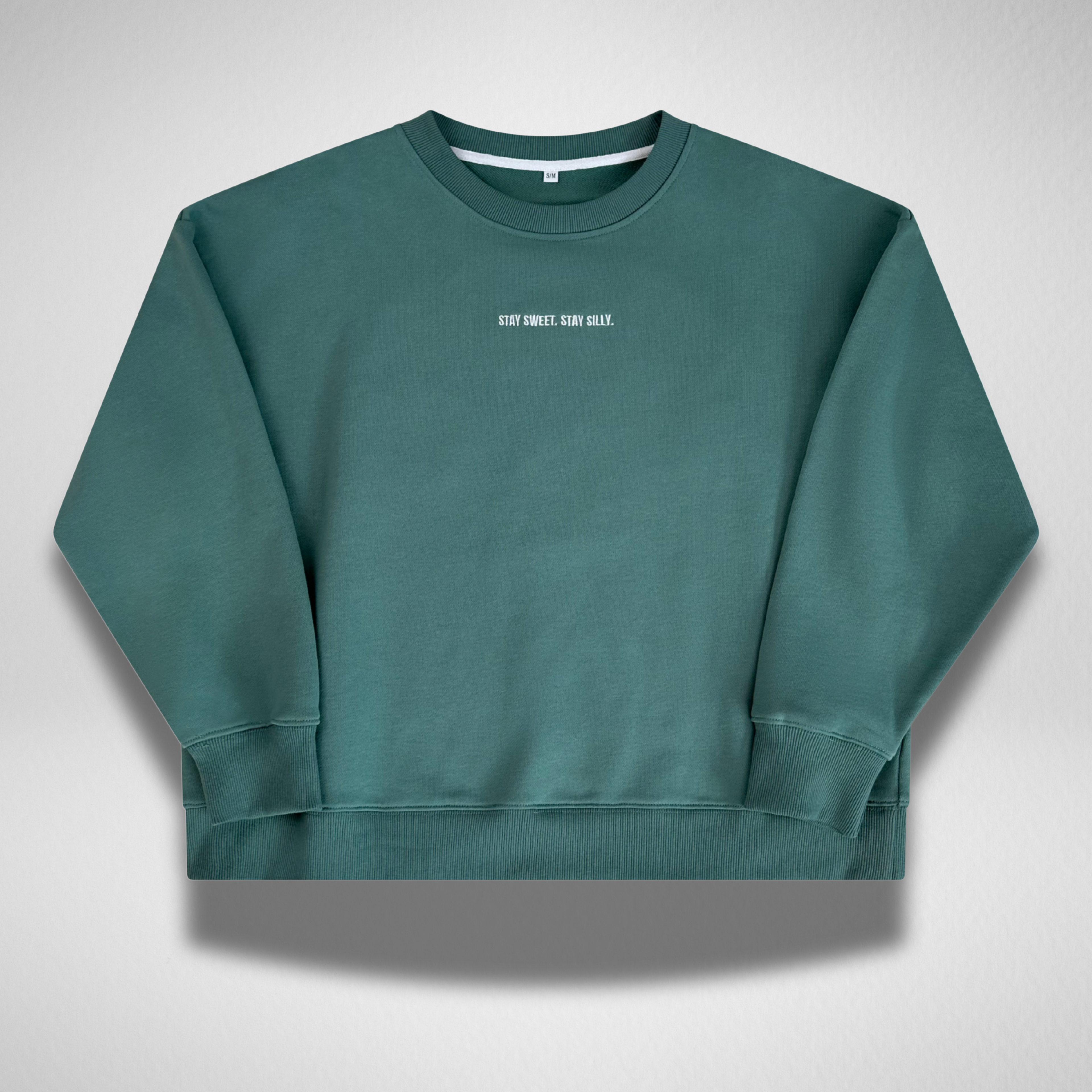 CREWNECK SWEATER - TEAL GREEN
