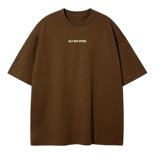 STAY SILLY OVERSIZED SHIRT - COFFEE BROWN