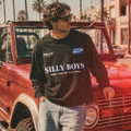 ACID WASH LONG SLEEVE - 'RACE PATCH'