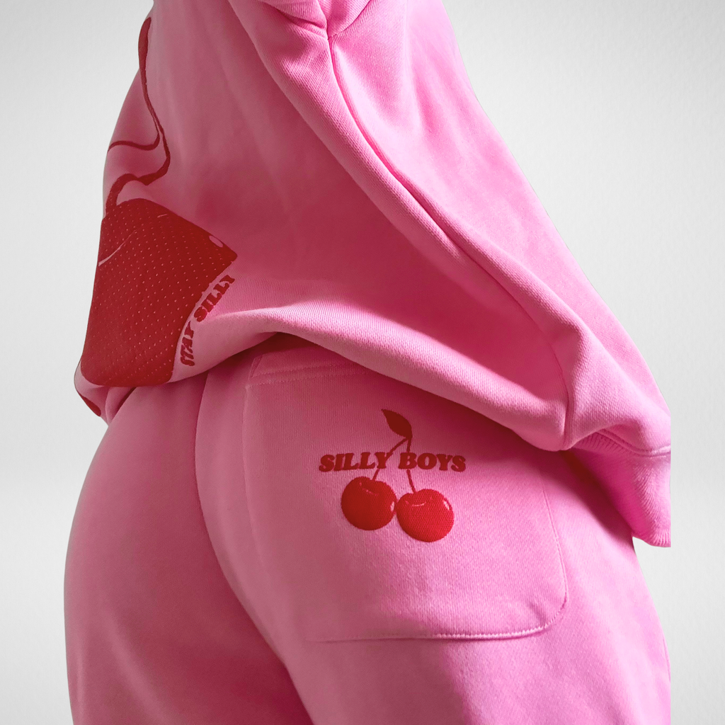STAY SILLY SWEATPANTS - PINK CHERRY