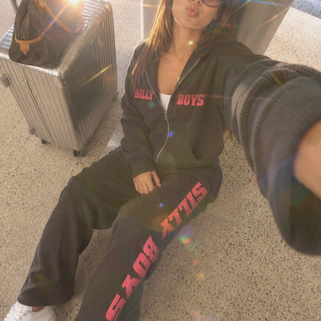 WAFFLE ZIP HOODIE - 'LOUNGE SET'