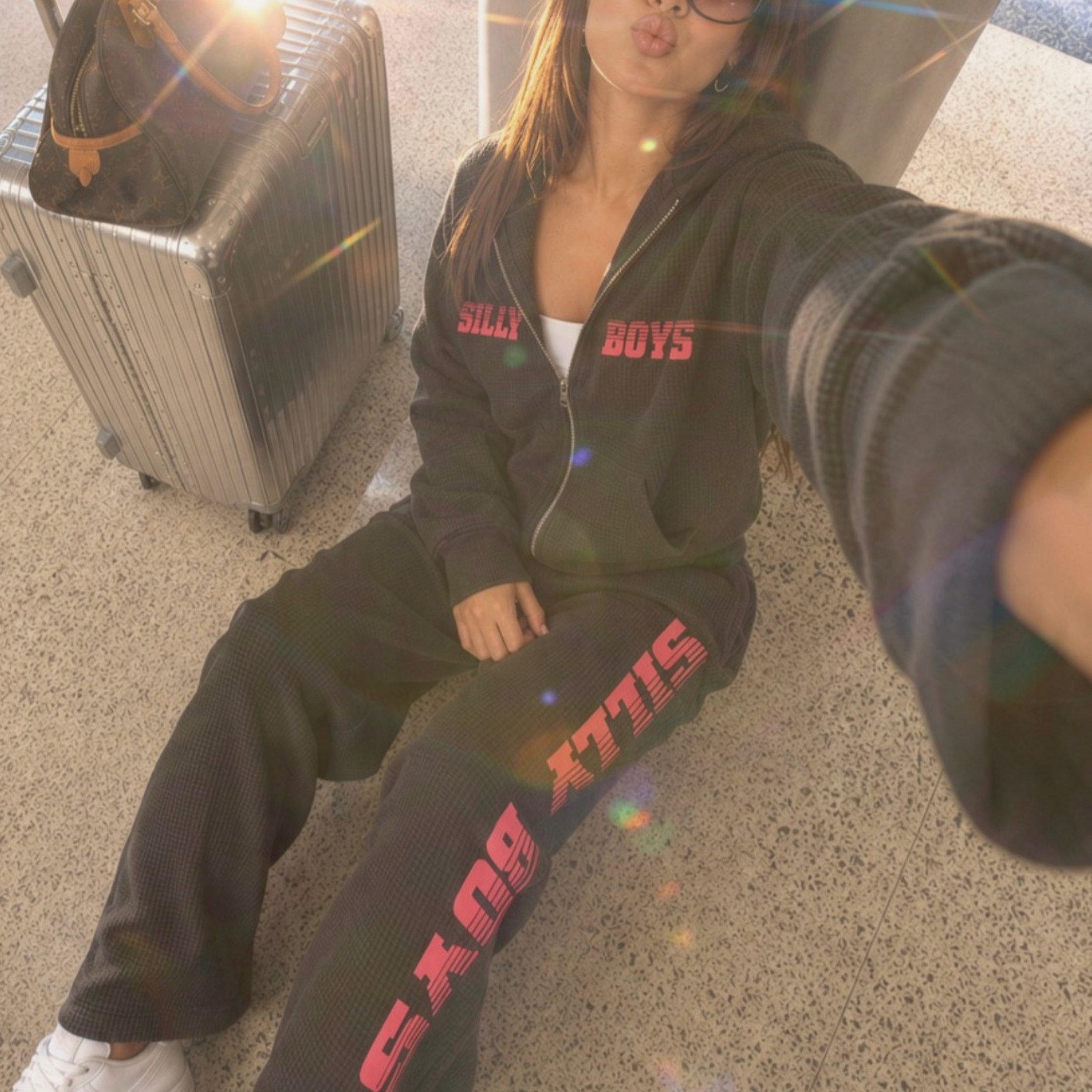 WAFFLE ZIP HOODIE - 'LOUNGE SET'