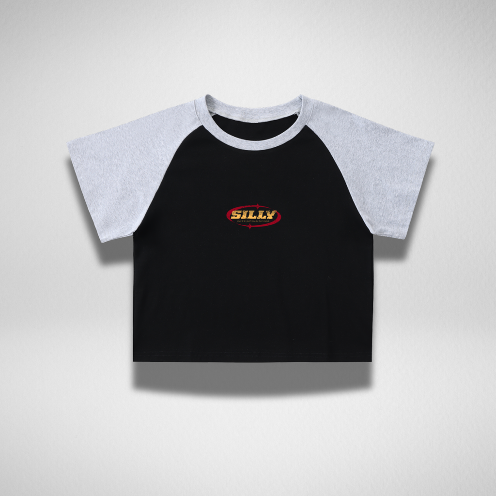 RAGLAN CROP TEE - 'WEEKDAY FUN'