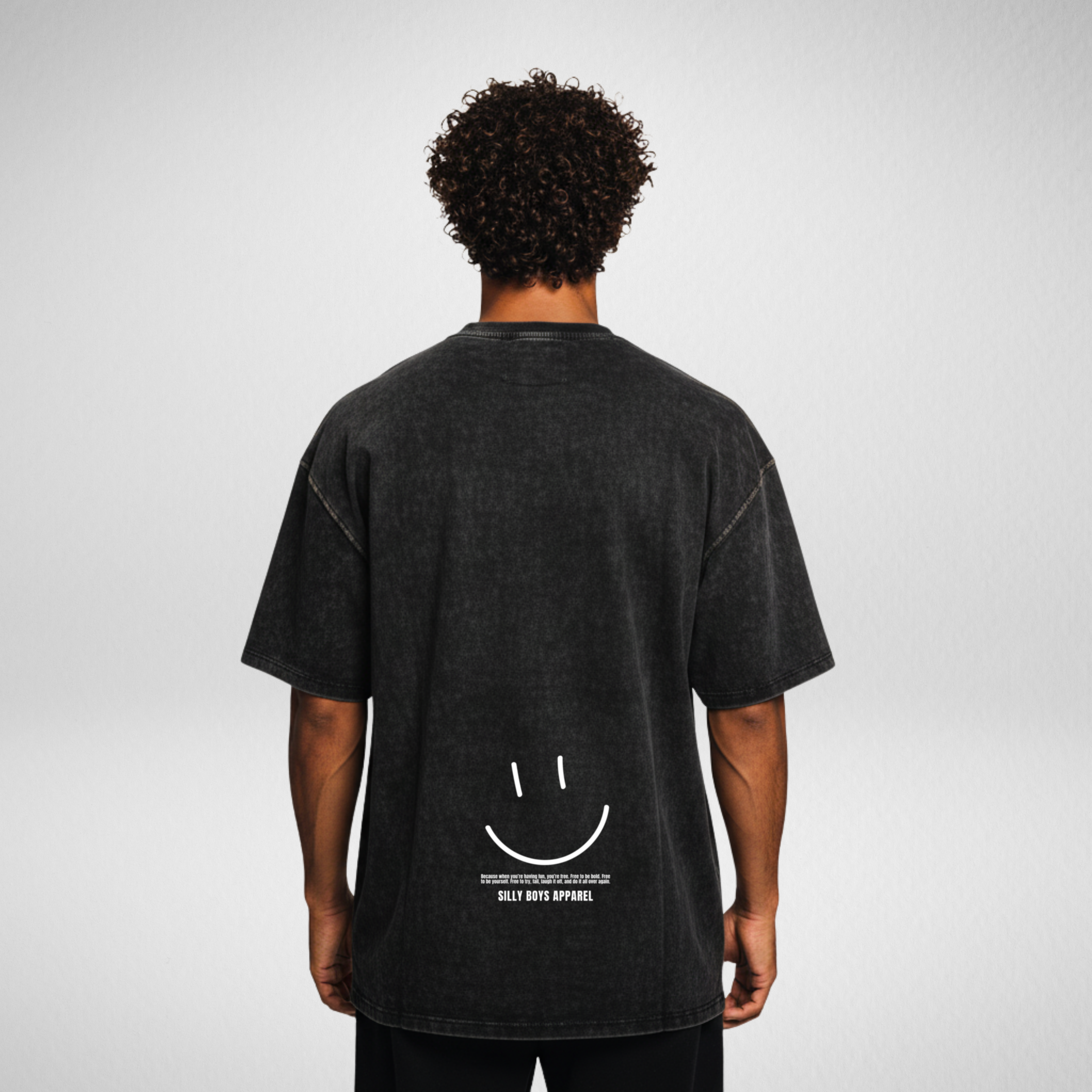 'ALL SMILES' ACID WASH SHIRT