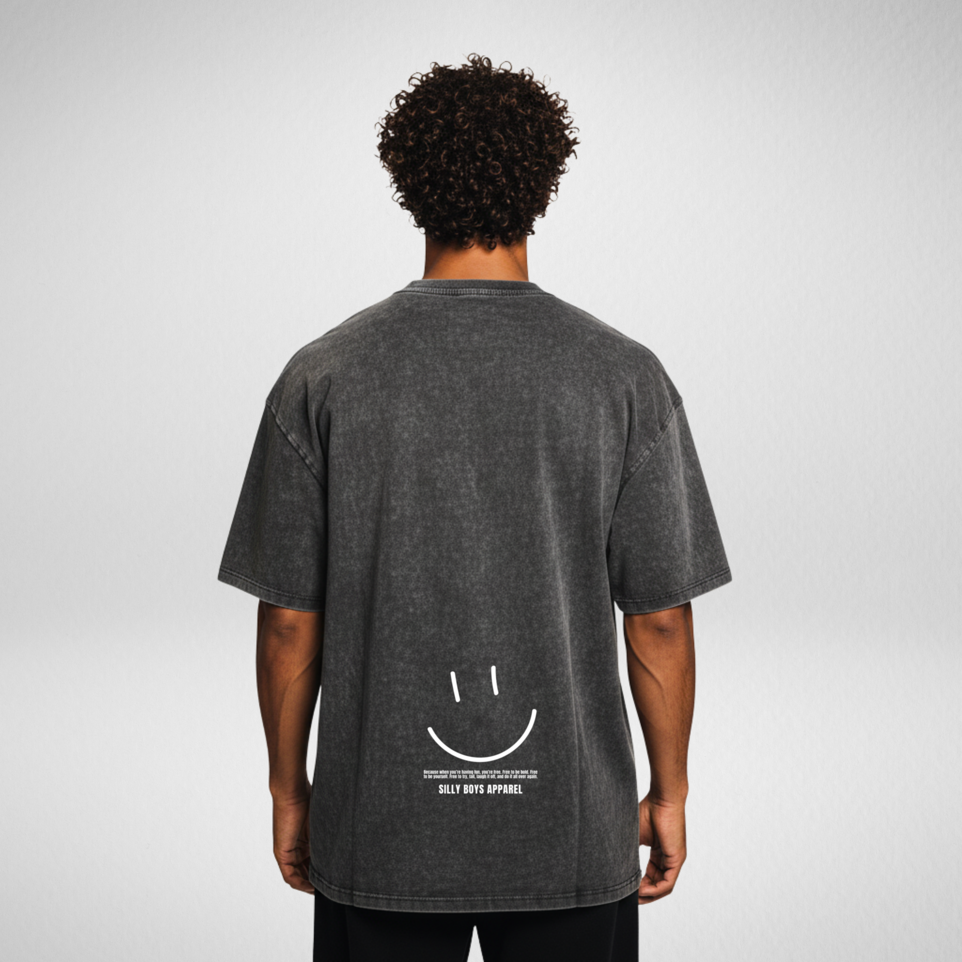 'ALL SMILES' ACID WASH SHIRT