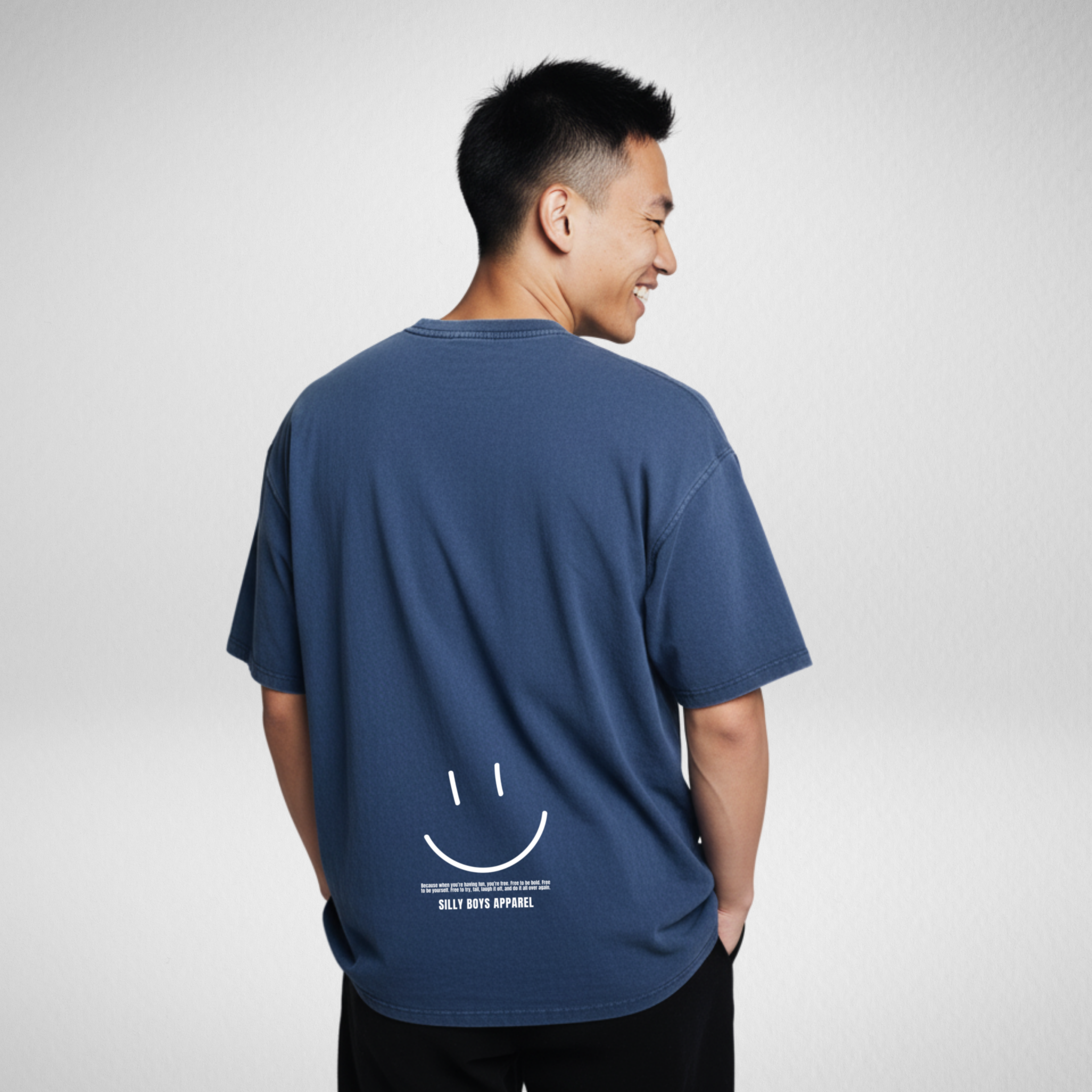 'ALL SMILES' ACID WASH SHIRT