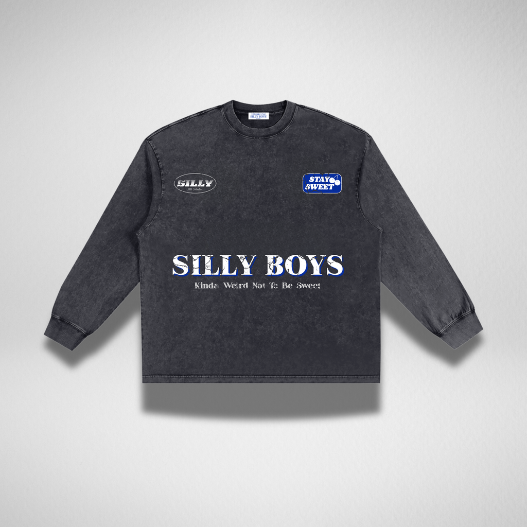 ACID WASH LONG SLEEVE - 'RACE PATCH'