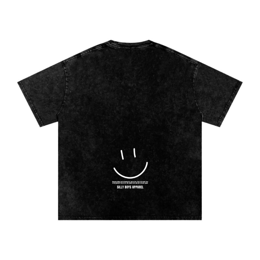 'ALL SMILES' ACID WASH SHIRT
