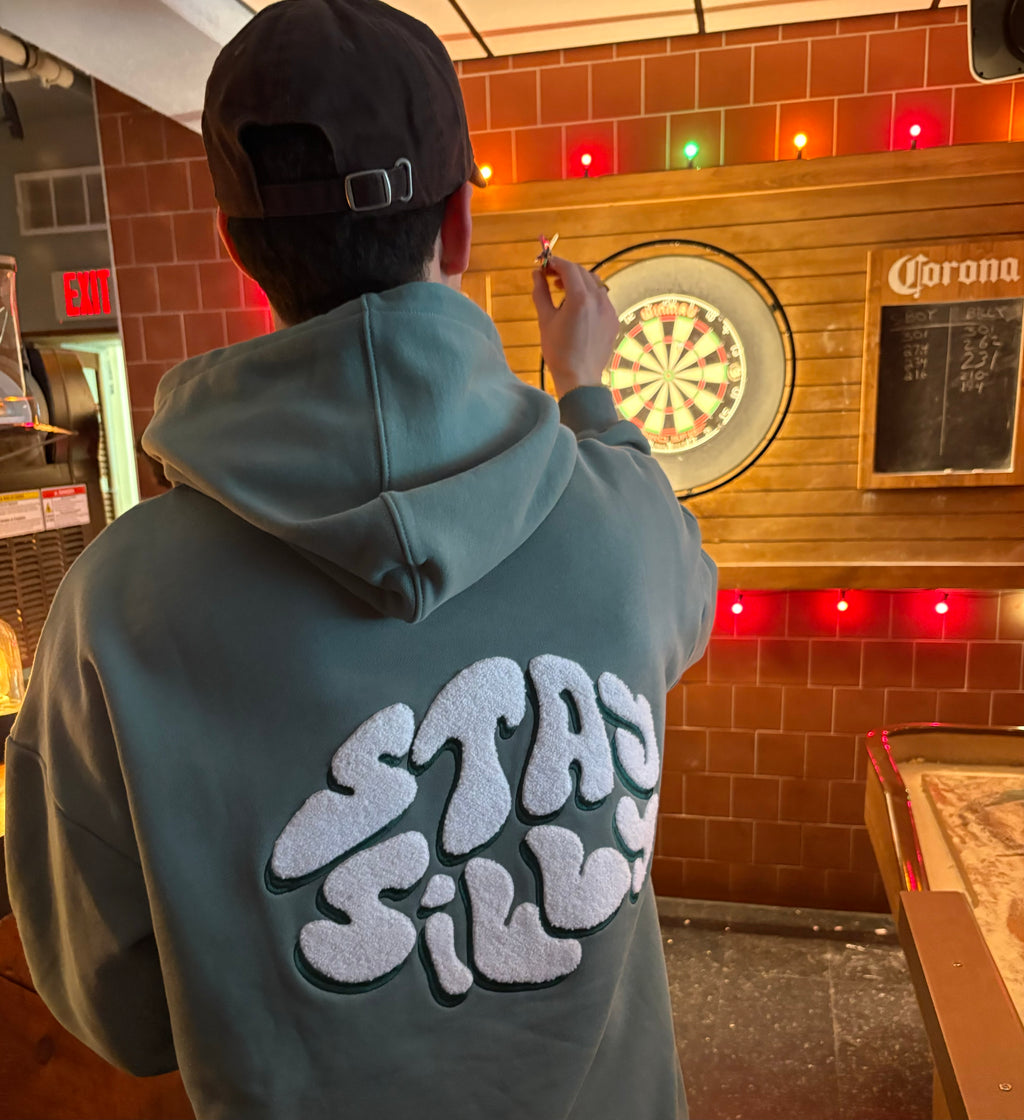 STAY SILLY HOODIE - TEAL GREEN