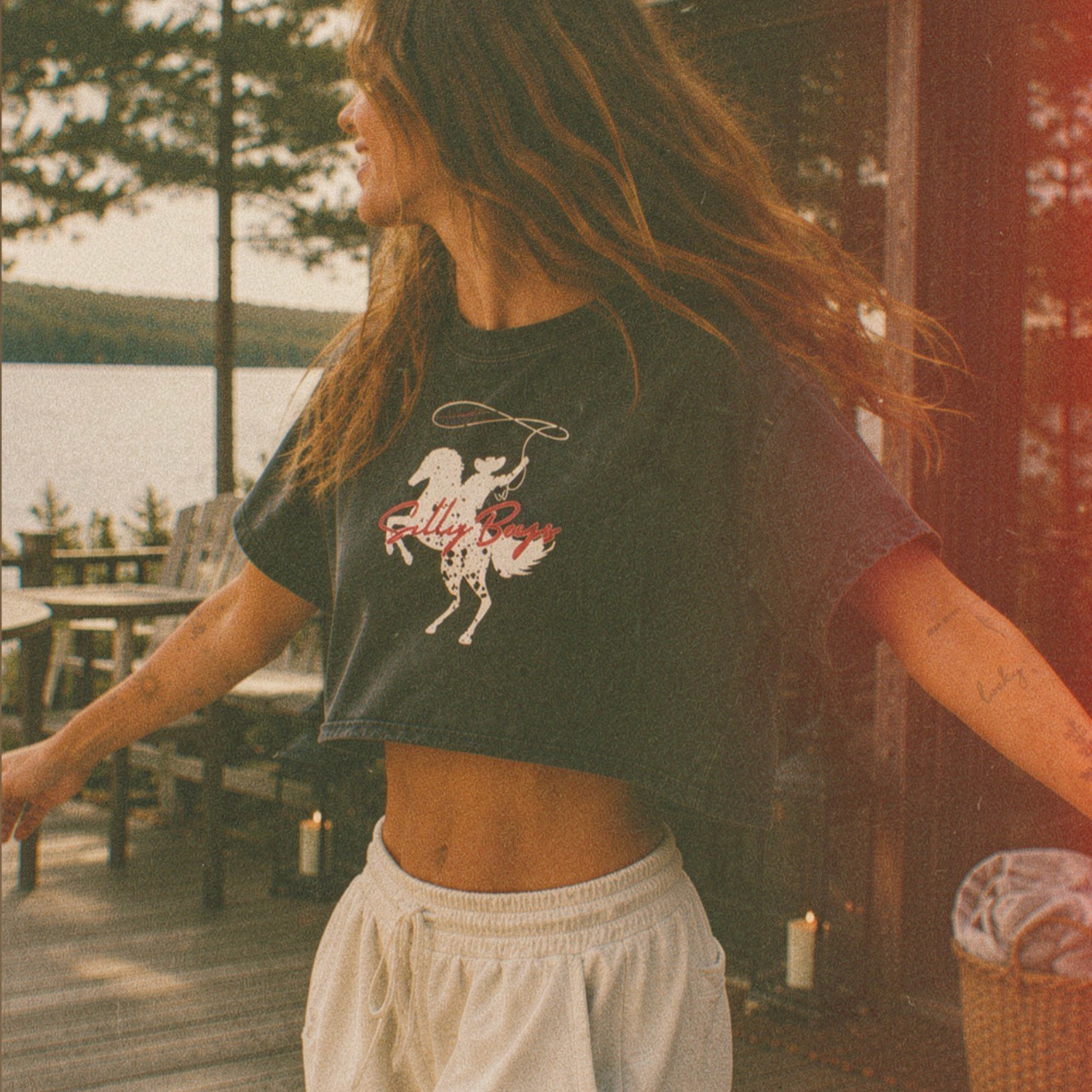 VINTAGE CROP TEE - 'COWBOY CULTURE'