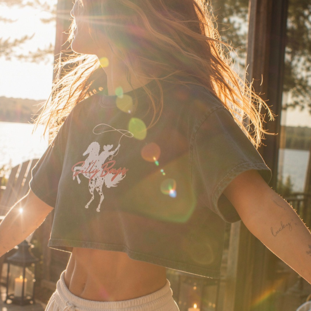VINTAGE CROP TEE - 'COWBOY CULTURE'