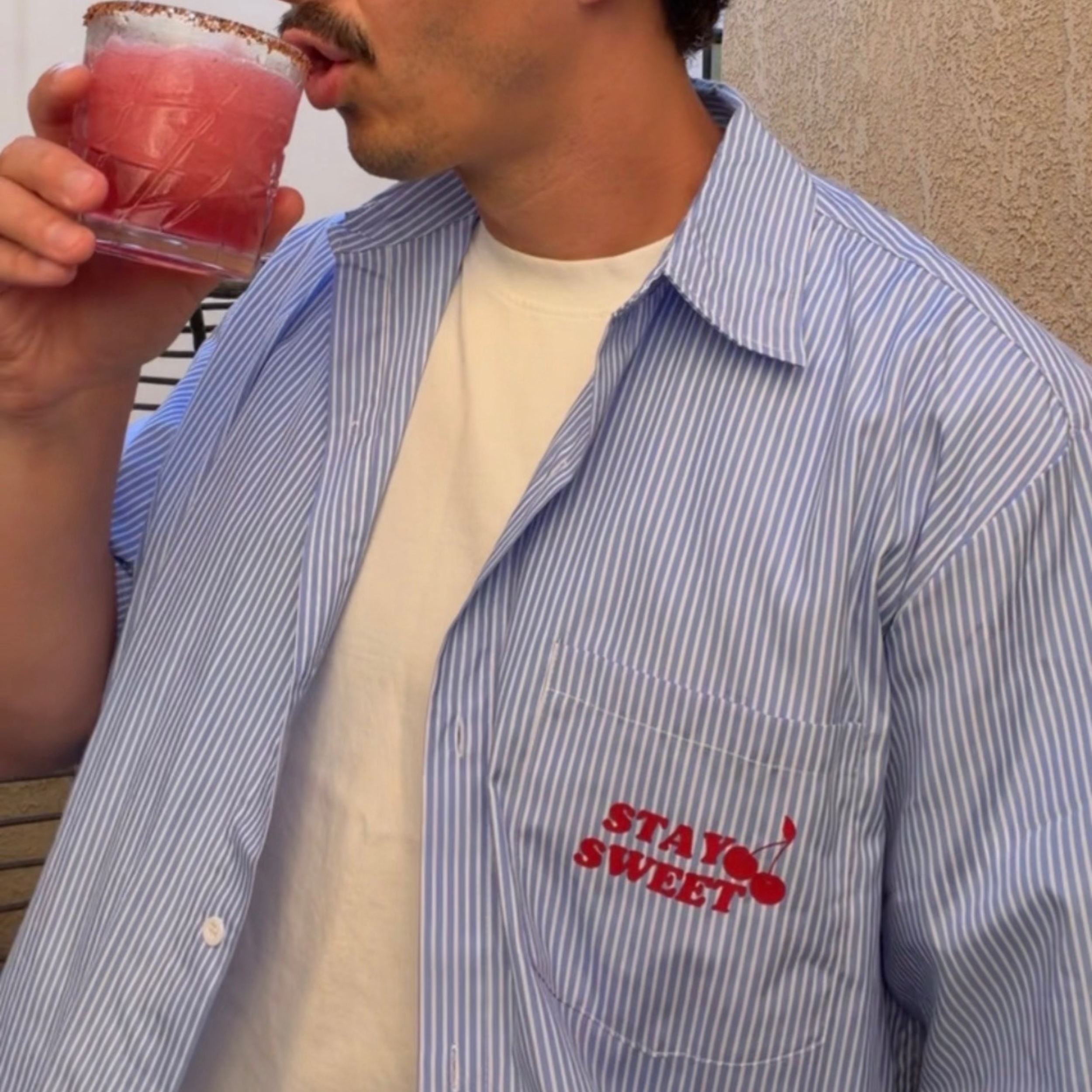 BOXY BUTTON DOWN - 'STAY SWEET'
