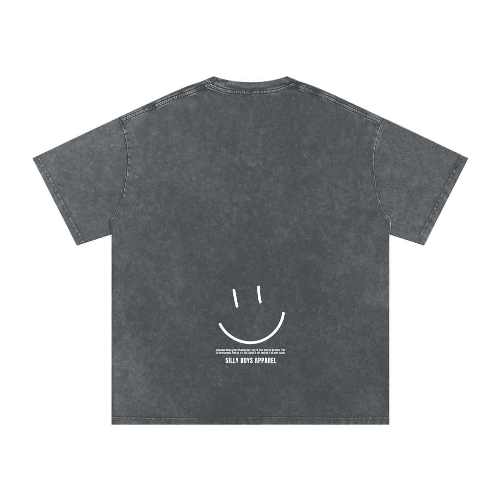 'ALL SMILES' ACID WASH SHIRT