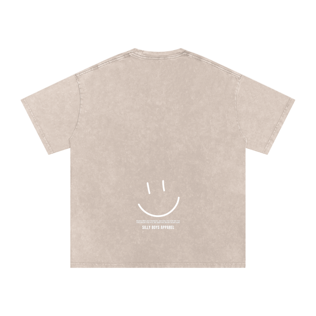 'ALL SMILES' ACID WASH SHIRT
