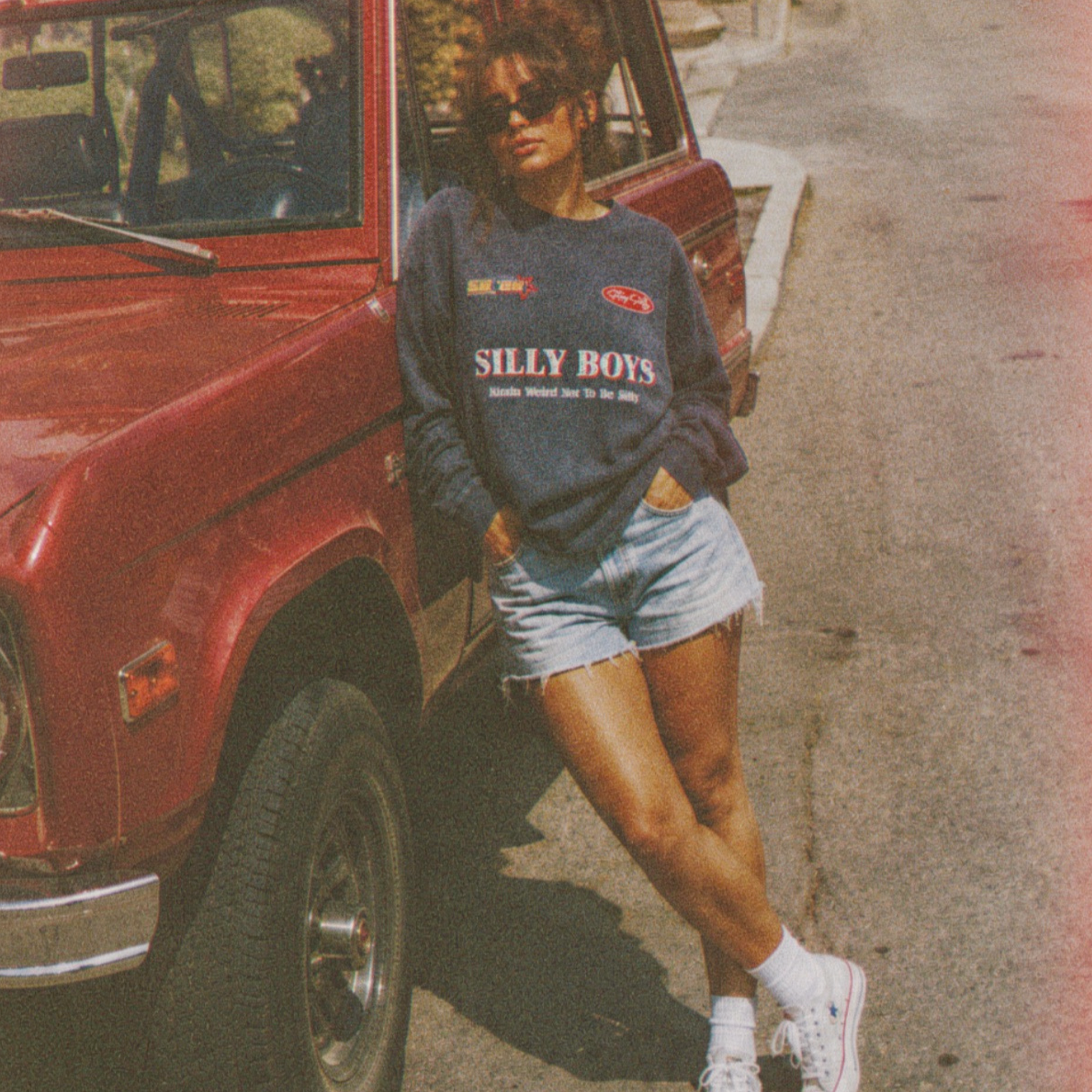 ACID WASH LONG SLEEVE - 'RACE PATCH'